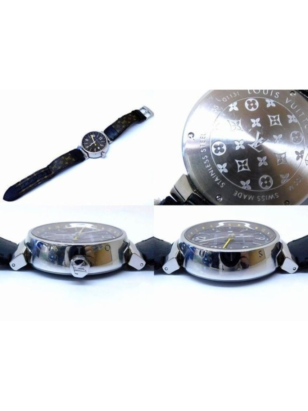 Louis Vuitton Tambour Gmt Watch Stainless Steel Brown Dial - Picture 2 of 3